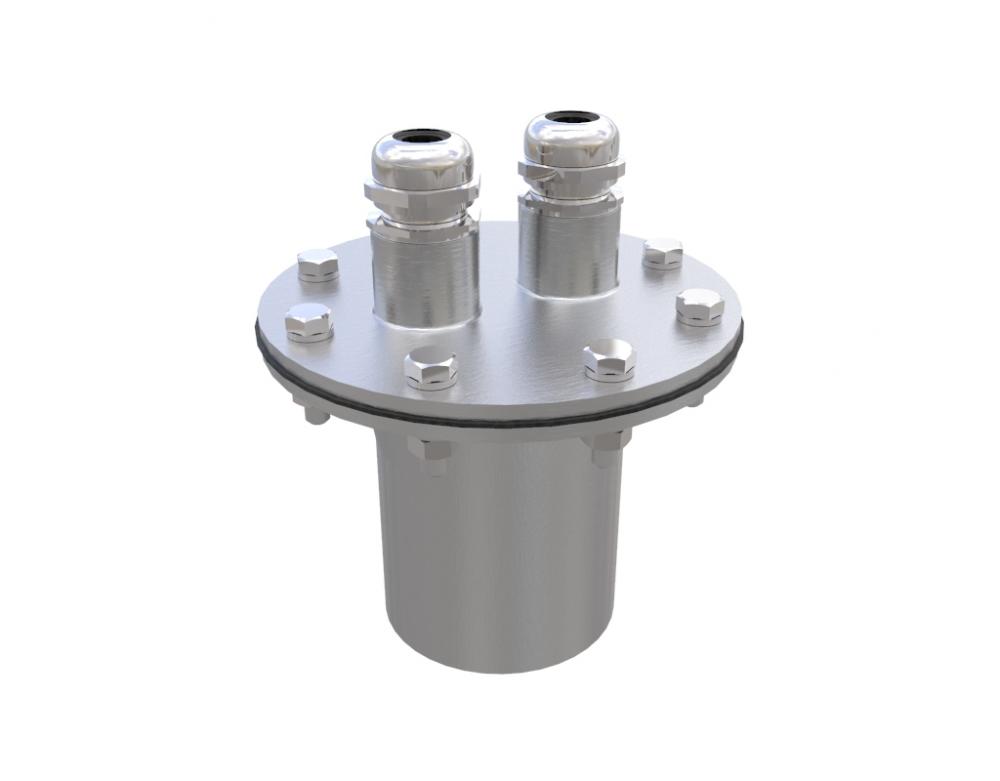 Подводный кабельный ввод 2х(14-9мм), 2”ВР, нерж.сталь