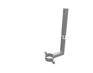 Кронштейн для светильника, нержавеющая сталь 250x80 мм + хомут