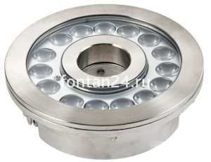 Подводный сверхмощный, светодиодный кольцевой прожектор (теплый бел),15-диодный, 12-24VDC, угол 25град, д отв.50мм, один кабельный ввод, IP68